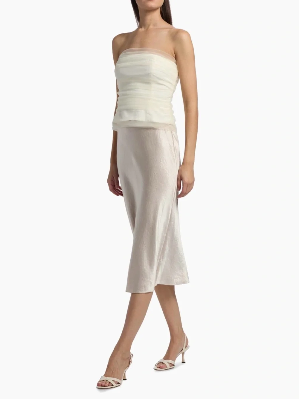 Reformation Beau Gathered Strapless Top - Ivory - Picture 6 of 10